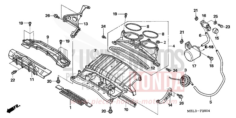 AIR INTAKE DUCT/SOLENOID VALVE (CBR1000RR6/7) for CBR1000RR Fireblade WINNING RED (R258BA) from 2007